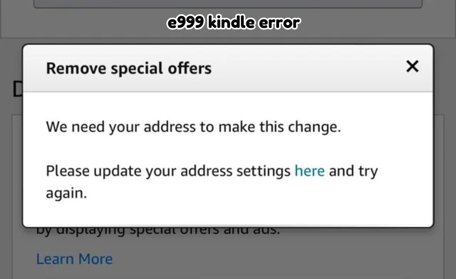 e999 kindle error